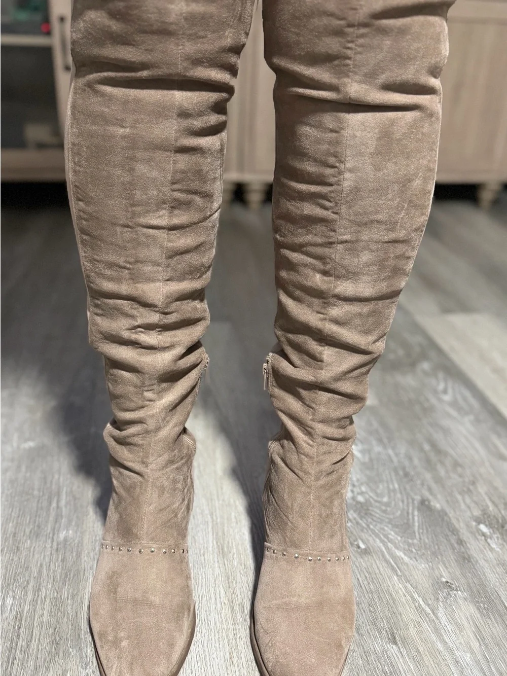 Report Women's Zaria Over The Knee Boot Taupe Size